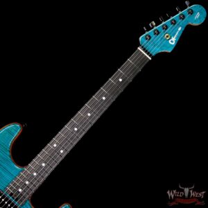 Charvel Custom Shop Wild West 004 Masterbuilt Red Dave San Dimas HH Flame Top Kill Switch Trans Aqua - Image 9