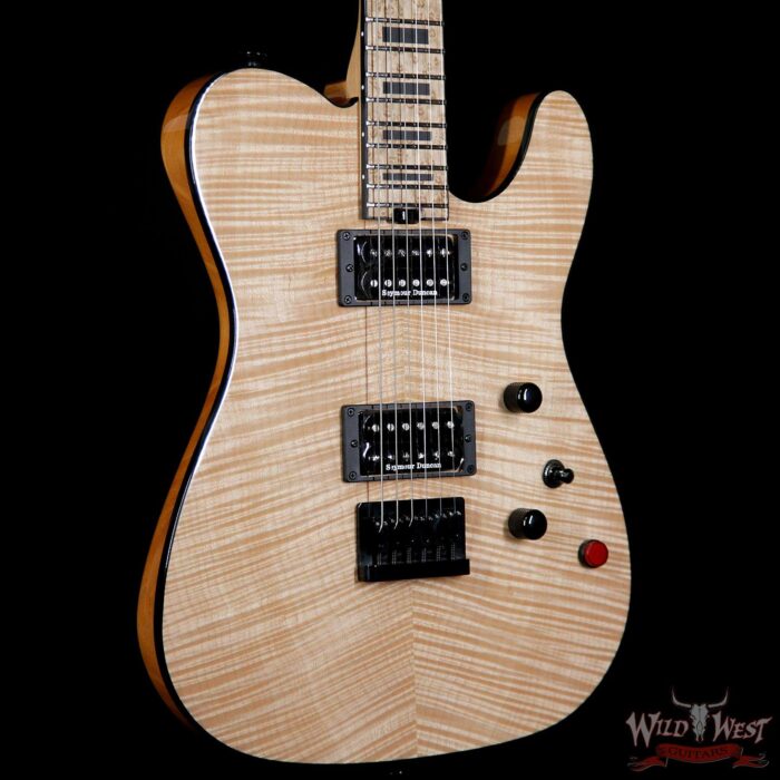 Charvel USA Custom Shop WW007 Masterbuilt Red Dave Style 2 HH Flame Top Hardtail Kill Switch Natural - Image 4