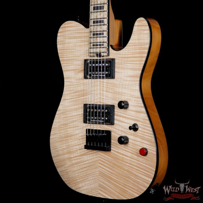 Charvel USA Custom Shop WW007 Masterbuilt Red Dave Style 2 HH Flame Top Hardtail Kill Switch Natural - Image 2