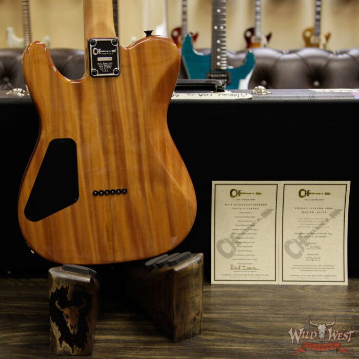 Charvel Custom Shop Wild West 010 Masterbuilt Red Dave Style 2 HH Flame Top Kill Switch Trans Aqua - Image 16