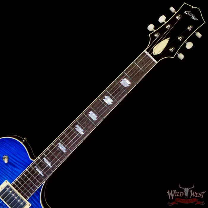 Collings SoCo Deluxe Premium Flame Maple Top Rosewood Fingerboard Lollar Low Wind Imperial Humbuckers Sapphire Blue - Image 4