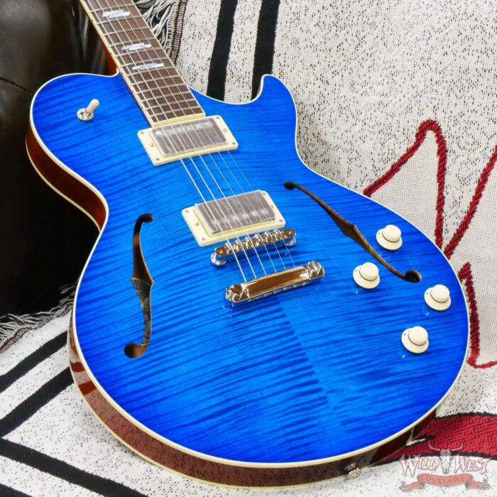 Collings SoCo Deluxe Premium Flame Maple Top Rosewood Fingerboard Lollar Low Wind Imperial Humbuckers Sapphire Blue - Image 8