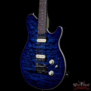 Ernie Ball Music Man Axis Super Sport Quilt Maple Top Birdseye Maple Neck Rosewood Board Balboa Blue Burst - Image 2