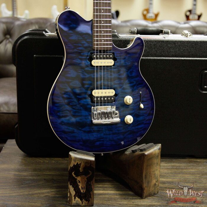 Ernie Ball Music Man Axis Super Sport Quilt Maple Top Birdseye Maple Neck Rosewood Board Balboa Blue Burst - Image 9