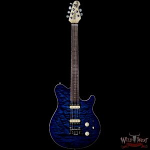 Ernie Ball Music Man Axis Super Sport Quilt Maple Top Birdseye Maple Neck Rosewood Board Balboa Blue Burst - Image 4
