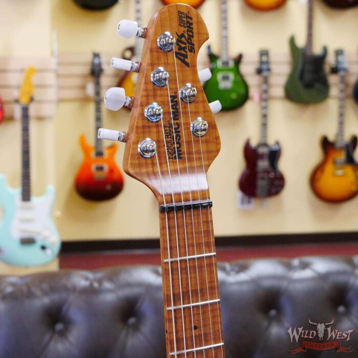 Ernie Ball Music Man Axis Super Sport Quilt Maple Top Yucatan Blue - Image 7