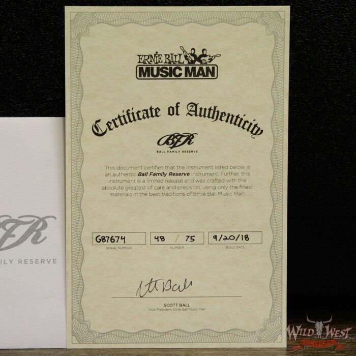 Ernie Ball Music Man BFR Limited #48 of 75 Axis Floyd Rose Birdseye Maple Neck Steel Blue - Image 10