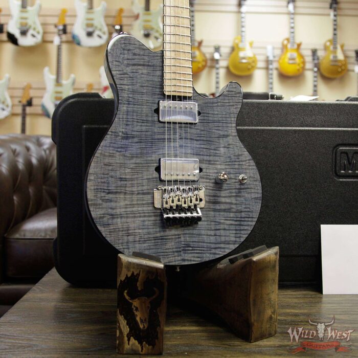 Ernie Ball Music Man BFR Limited #48 of 75 Axis Floyd Rose Birdseye Maple Neck Steel Blue - Image 9