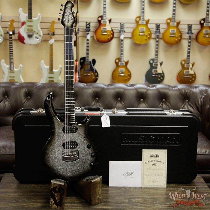 Ernie Ball Music Man BFR Limited Edition # 95 of 120 John Petrucci Signed Majesty Charred Silver Sparkle Burst - Image 5