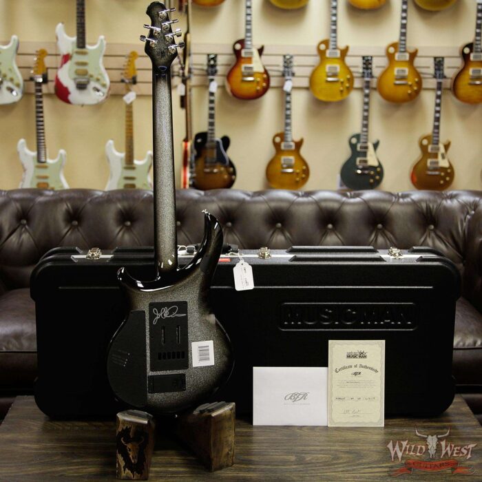 Ernie Ball Music Man BFR Limited Edition # 95 of 120 John Petrucci Signed Majesty Charred Silver Sparkle Burst - Image 8