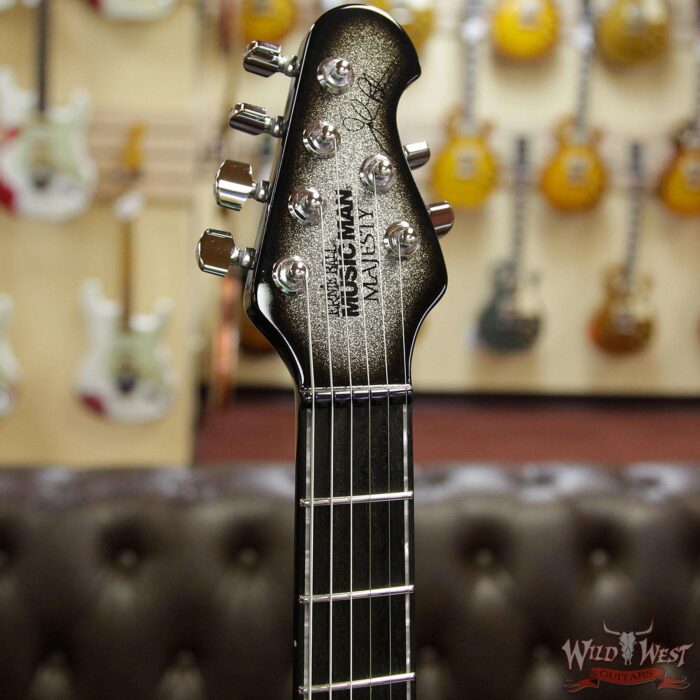 Ernie Ball Music Man BFR Limited Edition # 95 of 120 John Petrucci Signed Majesty Charred Silver Sparkle Burst - Image 6