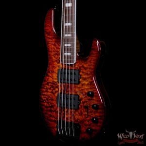 Ernie Ball Music Man BFR StingRay 5 HH Bass Quilt Maple Top Roasted Flame Maple Neck Translucent Orange #79 of 91 - Image 3
