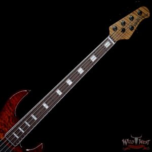 Ernie Ball Music Man BFR StingRay 5 HH Bass Quilt Maple Top Roasted Flame Maple Neck Translucent Orange #79 of 91 - Image 6