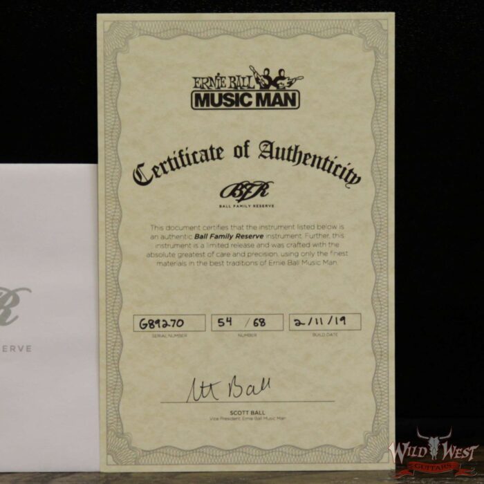 Ernie Ball Music Man BFR Limited Edition #54 of 68 Valentine Rosewood Board Baby Blue Signed by James Valentine - Image 11