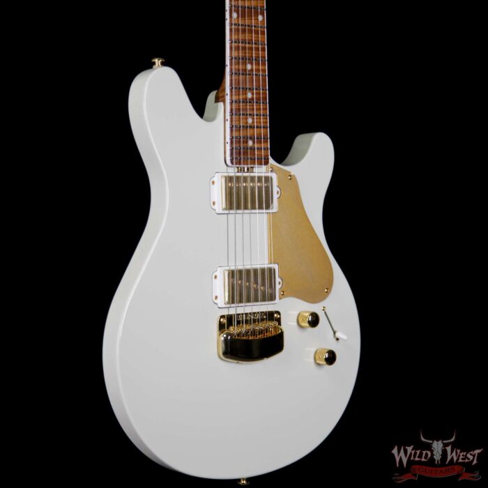 Ernie Ball Music Man BFR Valentine Gold Roasted Flame Maple Neck Ivory White Limited 40/89 - Image 4