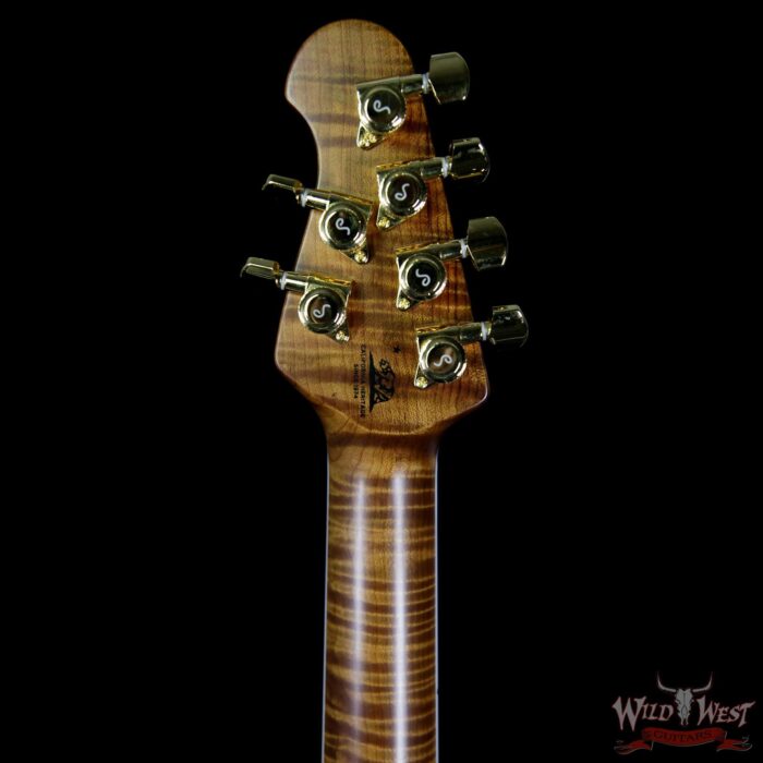 Ernie Ball Music Man BFR Valentine Gold Roasted Flame Maple Neck Ivory White Limited 40/89 - Image 10