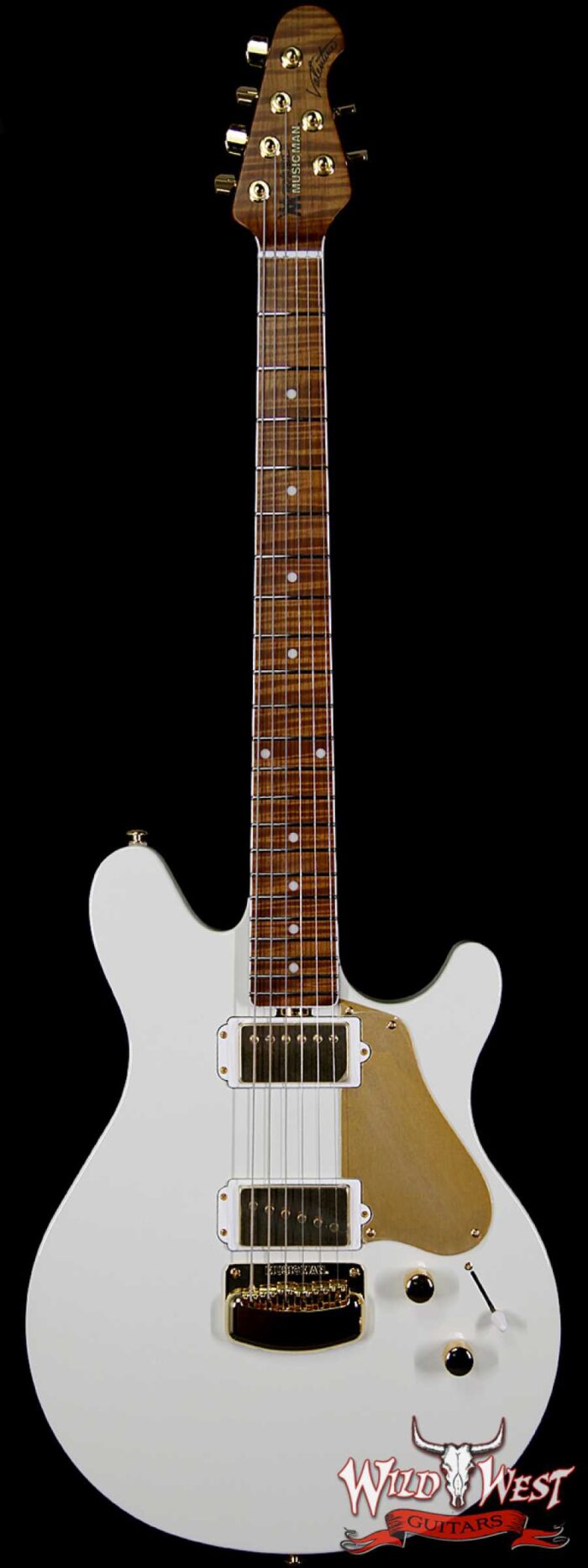 Ernie Ball Music Man BFR Valentine Gold Roasted Flame Maple Neck Ivory White Limited 40/89 - Image 1