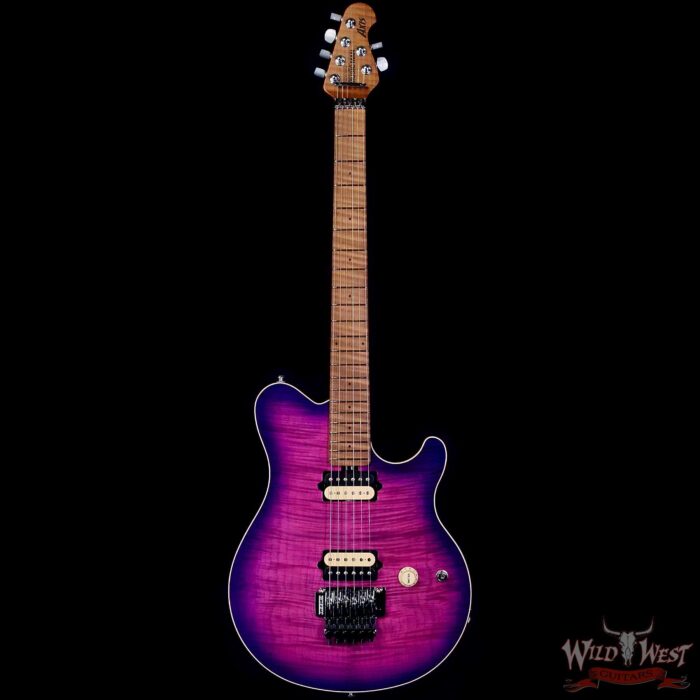 Ernie Ball Music Man Axis Double Locking Tremolo DiMarzio HH Pickups Flame Maple Top Ollalieberry 7.10 LBS - Image 3