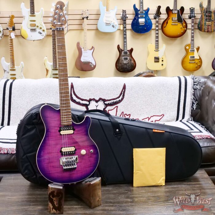 Ernie Ball Music Man Axis Double Locking Tremolo DiMarzio HH Pickups Flame Maple Top Ollalieberry 7.10 LBS - Image 6