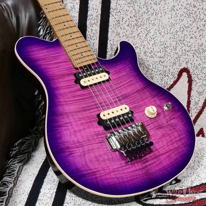 Ernie Ball Music Man Axis Double Locking Tremolo DiMarzio HH Pickups Flame Maple Top Ollalieberry 7.10 LBS - Image 8