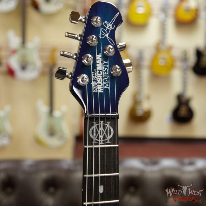 Ernie Ball Music Man Majesty 6 HH Piezo Bridge Ebony Fingerboard Blue Honu - Image 6