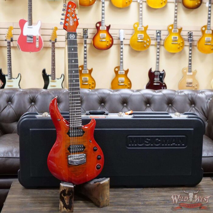Ernie Ball Music Man Majesty 7-String wiith Piezo Ebony Board Red Sunrise - Image 6