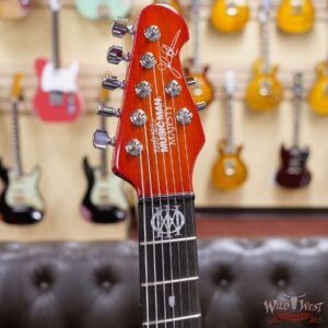 Ernie Ball Music Man Majesty 7-String wiith Piezo Ebony Board Red Sunrise - Image 7