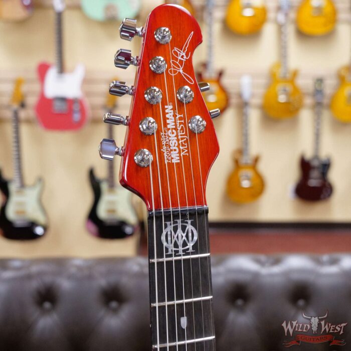 Ernie Ball Music Man Majesty 7-String wiith Piezo Ebony Board Red Sunrise - Image 7