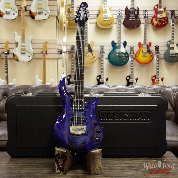 Ernie Ball Music Man John Petrucci Majesty 7 Monarchy Ebony Fingerboard Imperial Blue 7-Sting - Image 11