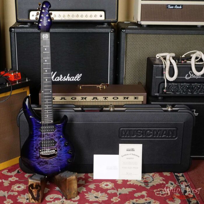Ernie Ball Music Man Majesty 7 with Piezo Quilt Maple Top Flame Maple Neck Ebony Board Purple Nebula 28 of 50 - Image 6