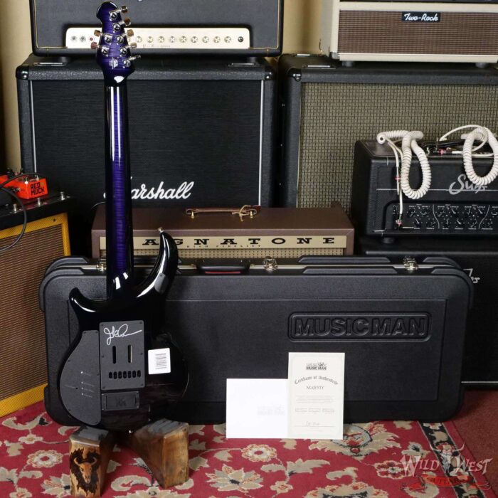 Ernie Ball Music Man Majesty 7 with Piezo Quilt Maple Top Flame Maple Neck Ebony Board Purple Nebula 28 of 50 - Image 9