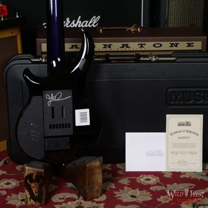 Ernie Ball Music Man Majesty 7 with Piezo Quilt Maple Top Flame Maple Neck Ebony Board Purple Nebula 28 of 50 - Image 11