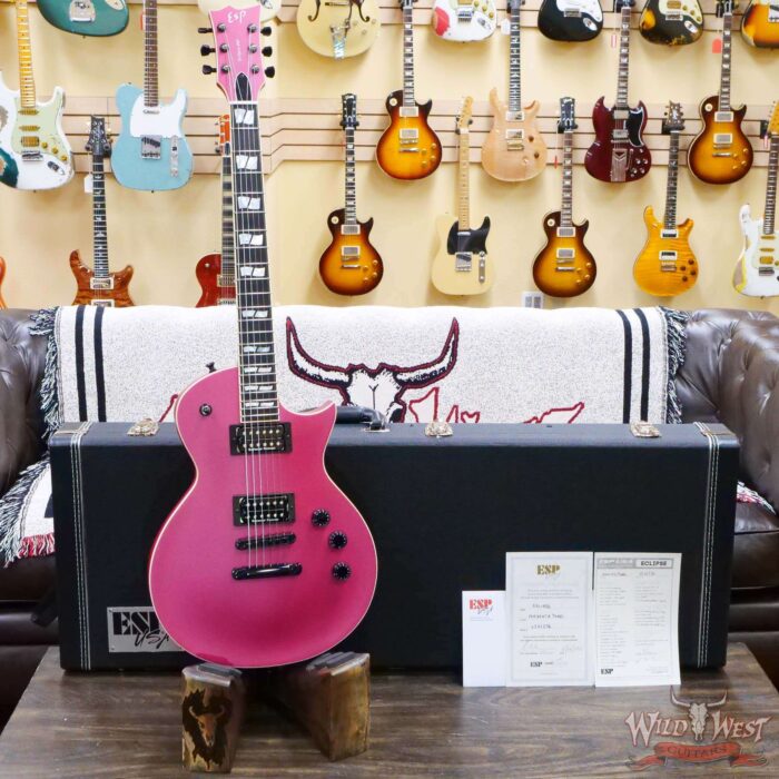 ESP USA Eclipse Seymour Duncan Alnico II Pro Set Ebony Fingerboard Satin Magenta Pearl - Image 5