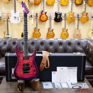 ESP USA M-II DLX FR Floyd Rose Flame Maple Top Ebony Fingerboard Seymour Duncan Pickups Cranberry Burst - Image 6
