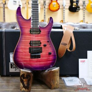 ESP USA M-II DLX FR Floyd Rose Flame Maple Top Ebony Fingerboard Seymour Duncan Pickups Cranberry Burst - Image 8
