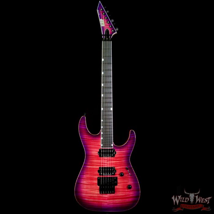 ESP USA M-II DLX FR Floyd Rose Flame Maple Top Ebony Fingerboard Seymour Duncan Pickups Cranberry Burst - Image 3