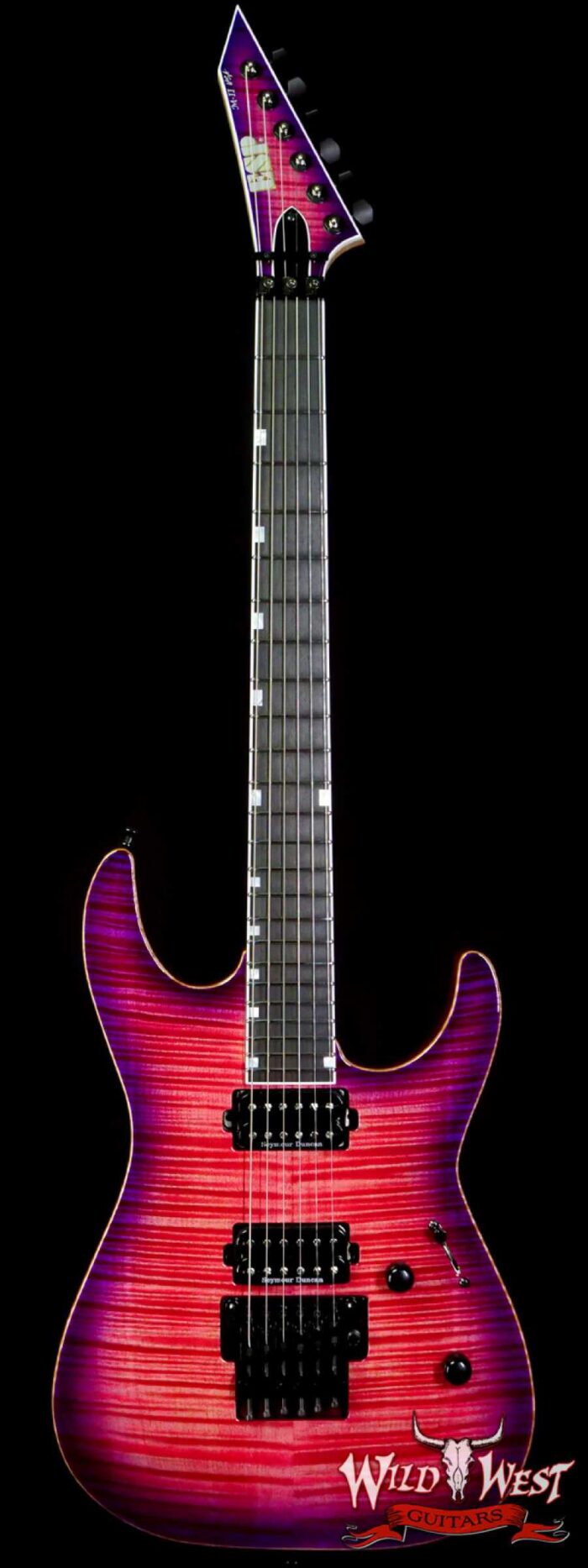 ESP USA M-II DLX FR Floyd Rose Flame Maple Top Ebony Fingerboard Seymour Duncan Pickups Cranberry Burst - Image 1
