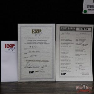ESP USA M-II FR Floyd Rose DLX EMG Pickups Quilted Maple Top with Mahogany Body Ebony Fingerboard See-Thru Blue - Image 12