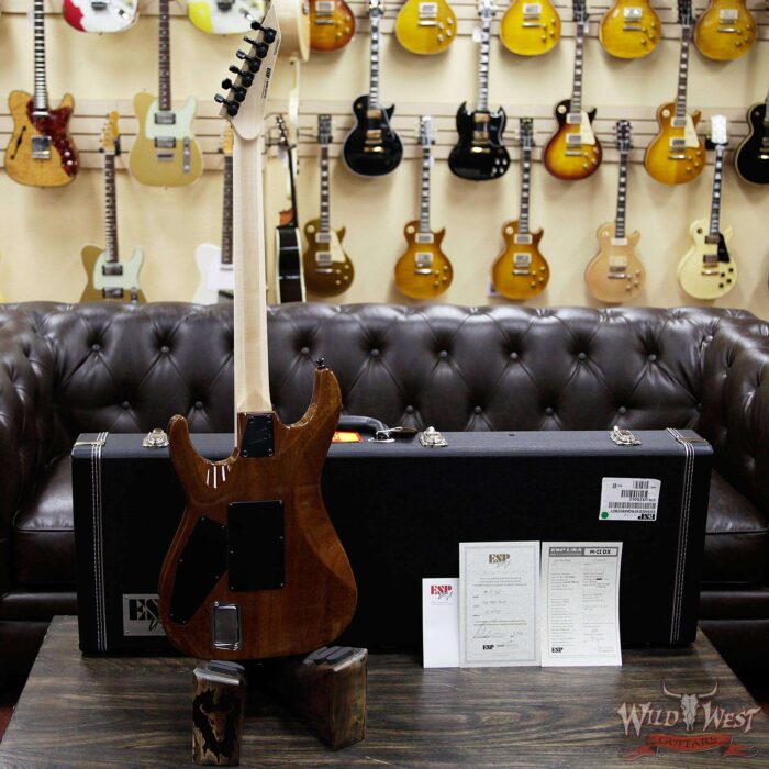 ESP USA M-II FR Floyd Rose DLX EMG Pickups Quilted Maple Top with Mahogany Body Ebony Fingerboard See-Thru Blue - Image 10