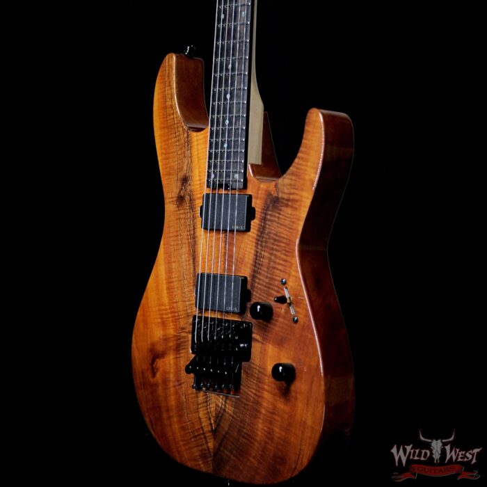 ESP USA M-II Floyd Rose Koa Top with Ebony Fretboard EMG Pickups Natural - Image 3