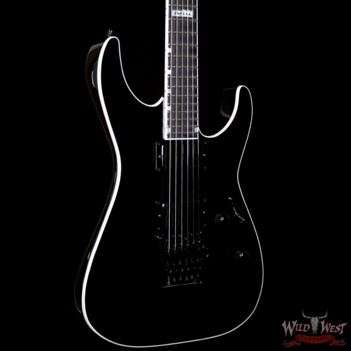 ESP USA M-II Neck NTB Floyd Rose Thru Body Ebony Fretboard EMG Pickup Black - Image 4