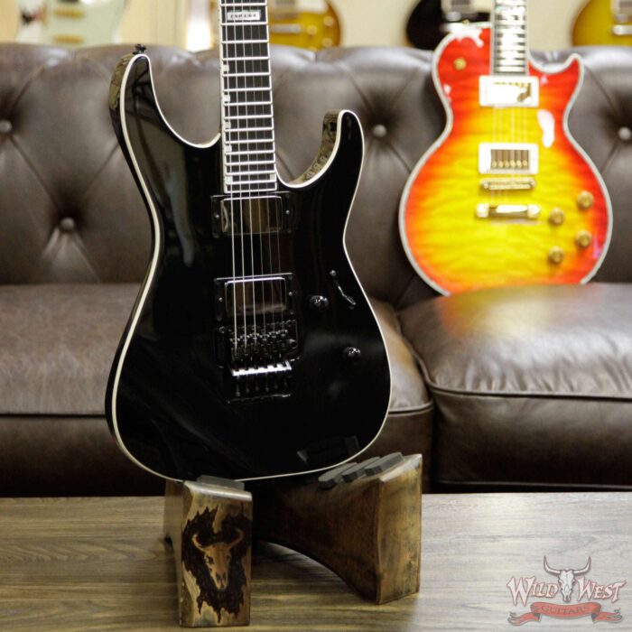 ESP USA M-II Neck NTB Floyd Rose Thru Body Ebony Fretboard EMG Pickup Black - Image 14