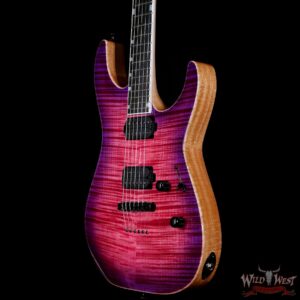 ESP USA M-II NTB Neck Thru Body Tune-O-Matic Bridge Flame Maple Top Seymour Duncan Pegasus/Sentient Cranberry Burst - Image 2
