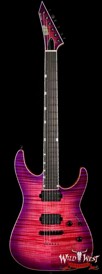 ESP USA M-II NTB Neck Thru Body Tune-O-Matic Bridge Flame Maple Top Seymour Duncan Pegasus/Sentient Cranberry Burst