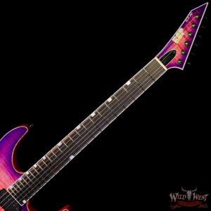 ESP USA M-II NTB Neck Thru Body Flame Maple Top Ebony Fingerboard Cranberry Burst - Image 4