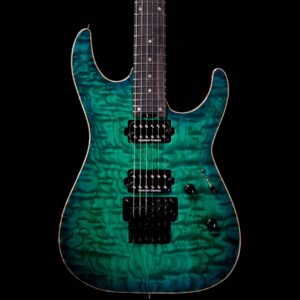 ESP USA M-II Floyd Rose Tamo Ash Top with Ebony Fretboard Emerald Green Sunburst - Image 3