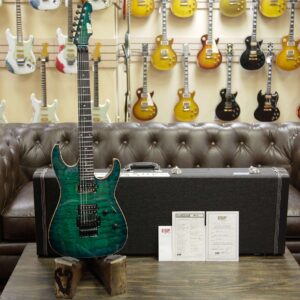 ESP USA M-II Floyd Rose Tamo Ash Top with Ebony Fretboard Emerald Green Sunburst - Image 9