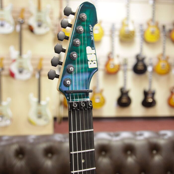 ESP USA M-II Floyd Rose Tamo Ash Top with Ebony Fretboard Emerald Green Sunburst - Image 5