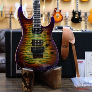 ESP USA M-II DLX FR Floyd Rose Quilt Maple Top Ebony Fingerboard Seymour Duncan Pickups Lynch Burst - Image 8