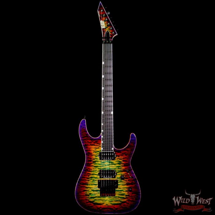 ESP USA M-II DLX FR Floyd Rose Quilt Maple Top Ebony Fingerboard Seymour Duncan Pickups Lynch Burst - Image 3